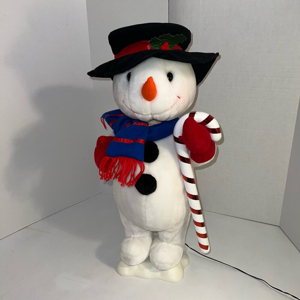 Vintage 1999 Christmas Motionette Animated Snowman Candy Cane 24" Box ~ WORKS!!! - Picture 4 of 8